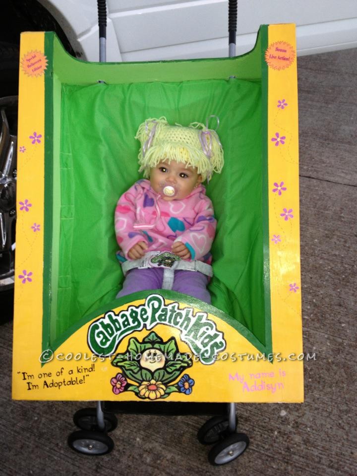 Cutest Homemade Cabbage Patch Doll Costume for a Baby: I love making Halloween costumes and over the years I have made my fair share. Oompa Loompa's, Shrek, a butler carrying a head on a platter. My daught