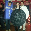 Coolest Milk and Cookies (Double Stuffed Oreo) Group Halloween Costume: So... it was the night before halloween, and two friends and I were lost about what we should do for Halloween. None of us had ever made a costume, bu