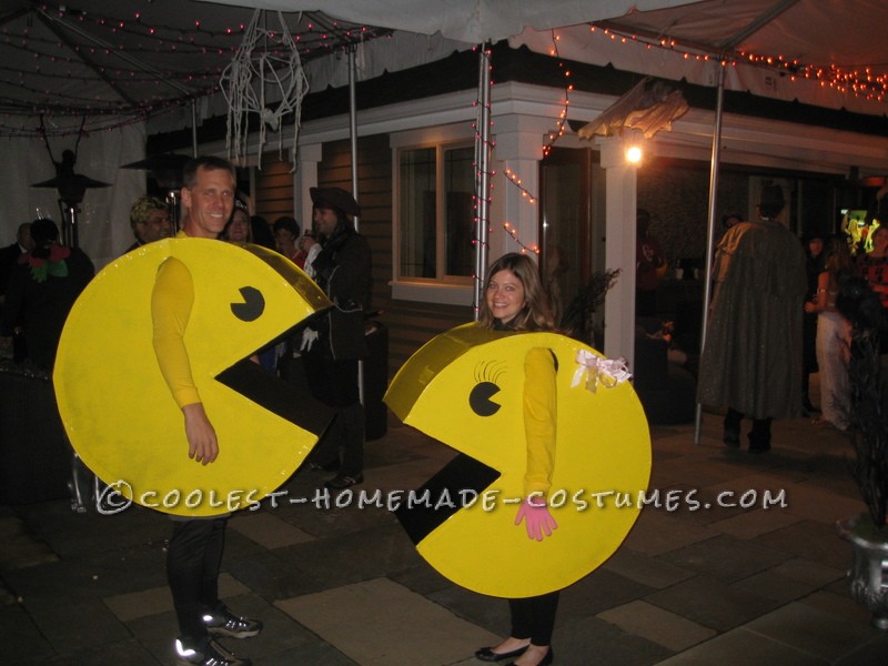 All Cardboard Mr. and Mrs. Pacman Couple Halloween Costume