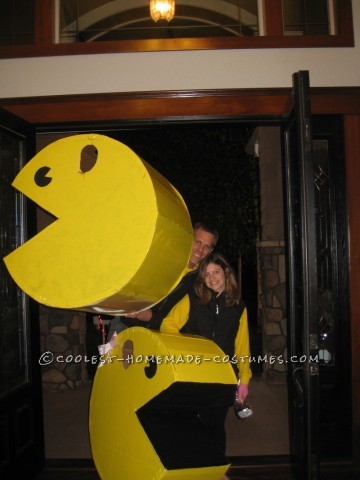 All Cardboard Mr. and Mrs. Pacman Couple Halloween Costume