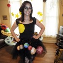 I've heard of little kids and pregnant ladies dressing up as the solar system for Halloween. I wanted to take that costume idea and make it a little