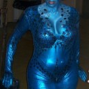 My Alter-Ego Mystique Homemade Halloween Costume: I actually decided last year that I would be Mystique for 2012 Halloween. I start preparing in April of 2012. I started with a blue full bodysuit. I t