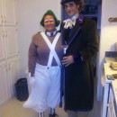 Since my husband is tall and slender, and I am short and chunky, we thought Willy Wonka and an Oompa Loompa would be perfect costumes!  With the