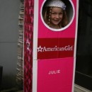 Original American Girl Doll Julie Costume for a Girl: My daughter wanted to be the American Girl Doll Julie for Halloween.  I thought it would be cute to have her inside the box.  The first thing I did