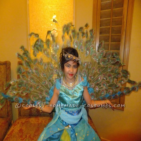 Creative Homemade Peacock Princess Costume for a Girl