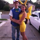 Fun Pikachu and Ash Couple Costume: This is how I got to make our fun Pikachu and Ash Couple Costume:  Pikachu  The Pikachu ears were made out of old devil horns from a previous cost