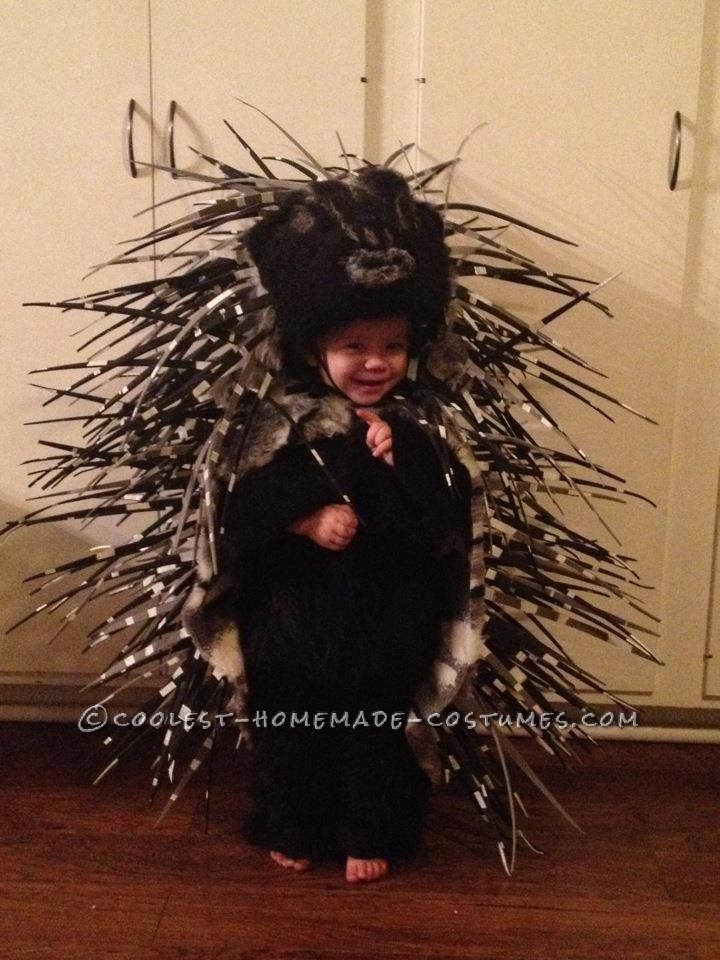 Homemade Prickly Toddler Porcupine Costume for a Girl: This is my daughter’s porcupine costume from this year. I had narrowed her costume choices down to a few and showed her some pictures of them. She g