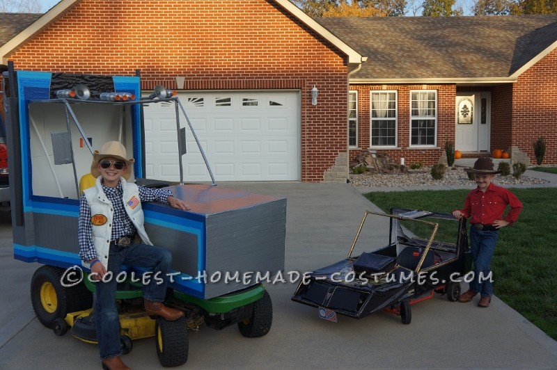 Ridiculously Awesome Costume from Smokey and the Bandit: The Snowman and Bandit: Bandit and his Trans Am AND the Snowman and his Semi Truck  So what do you do when your sons come to you in May and say “Mom we just thought of wh