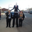 This was my 15 year old son\'s idea. Slenderman is a mythical creature turned video game persona. We went and bought two suit jackets at a thrift s