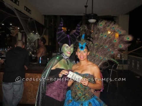 Sexy Peacock Costume: I started making my sexy Peacock costume about 3 weeks before Halloween. I purchased a corset from Charlotte Russe for $10, a tutu from Party City for