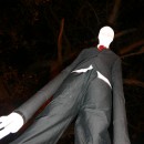 This was my 15 year old son's idea. Slenderman is a mythical creature turned video game persona. We went and bought two suit jackets at a thrift s