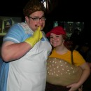 Coolest Homemade SNL Lunch Lady and Sloppy Joe Couple Costume