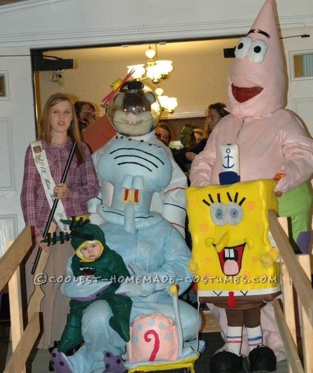 Coolest Homemade Spongebob and the Gang Group Costume