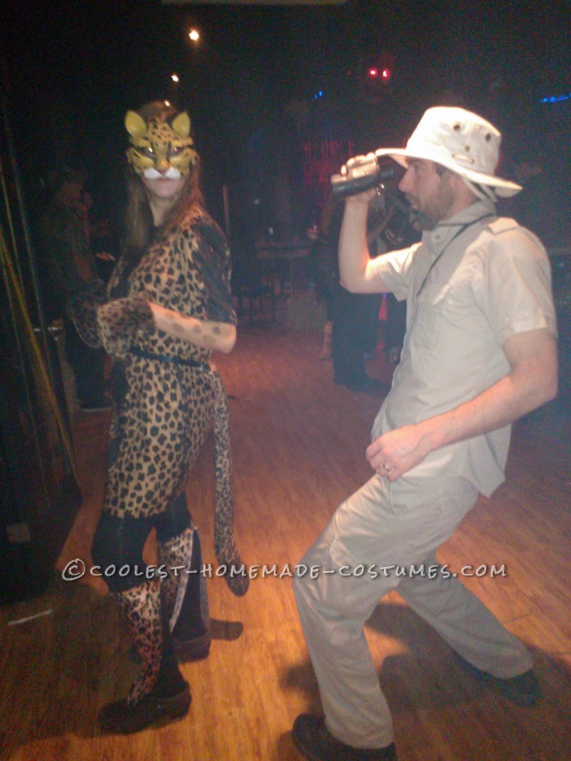 Super Fun Safari Tourist and Leopard Couple Costumes