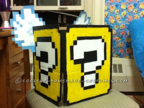 Super Mario Flying Question Mark Block Costume for the Broke College Girl!