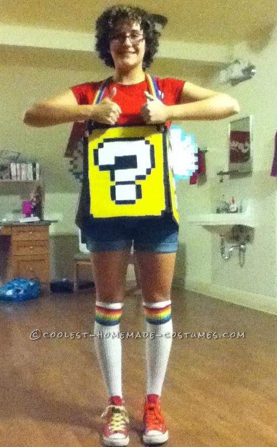 Super Mario Flying Question Mark Block Costume for the Broke College Girl!