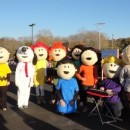 The Best Homeade Peanuts Gang Costume: We purchased 19 inch beach balls and paper mached with 3-4 layers for our Peanuts gang costume. Balls were then reinforced with Kilz and cardboard aro