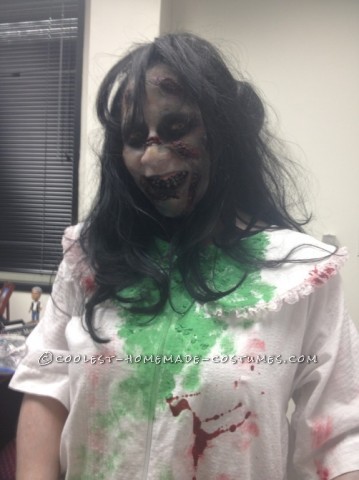 Creepy Homemade Regan Halloween Costume from The Exorcist: Every year my company hosts a huge Halloween party and costume contest. My co-workers and I are always trying to beat each other out for 1st place. Th