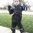 Young Edward Scissorhands Halloween Costume for a Boy: My 6 year old son decided in July this year that he wanted to be Edward Scissorhands for Halloween. Once he told me this I knew I had to get my crea