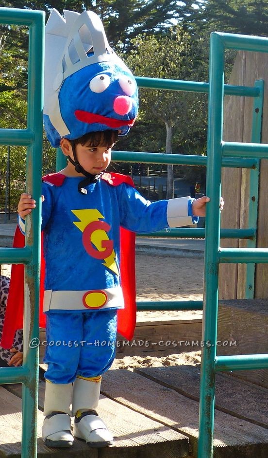 Coolest Homemade Toddler Super Grover 2.0 Costume