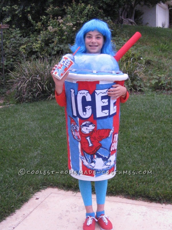 Coolest Life-Sized Homemade Icee Costume for a Girl