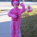 Homemade Pink Triceratops Halloween Costume for a Girl: My niece is a real girly girl most of the time, but she also likes bugs and dinosaurs. When she saw a pattern I had for dinosaur costumes (Simplicity