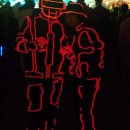 Glowing Daft Punk Couple Costume with Tron EL Wire Suit!