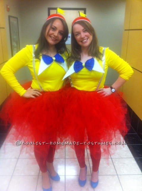 Cutest Tweedle Dee and Tweedle Dum Couple Halloween Costumes: Meet the Mandies!  Our names are Mandy and Mandi and we work together all day every day. Our desks are next to each other, we like to refer to oursel