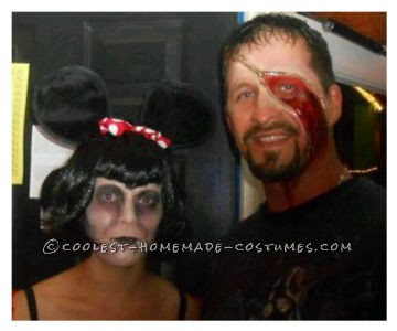 Vampire Minnie Mouse Costume: My daughter loves Minnie Mouse and we were originally going to both go as Minnie Mouse.  She decided to be Little Red Riding Hood so I changed up my