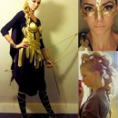 Coolest Homemade War Goddess Athena Halloween Costume: When I start thinking Halloween costume the first question I always ask myself is "Who can I be that has an awesome weapon?" I don't know why it is, b