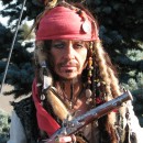 Homemade Captain Jack Sparrow Costume - Where's the Rum?: This Captain Jack Sparrow costume was my funnest ever costume! I made the whole outfit from thrift store finds except for the compass which was bough