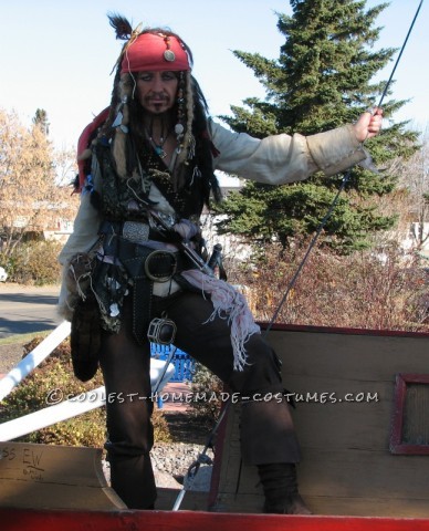 Homemade Captain Jack Sparrow Costume - Where's the Rum?: This Captain Jack Sparrow costume was my funnest ever costume! I made the whole outfit from thrift store finds except for the compass which was bough