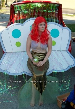 Detailed Magical Mermaid Costume with Giant Shell and Pirate