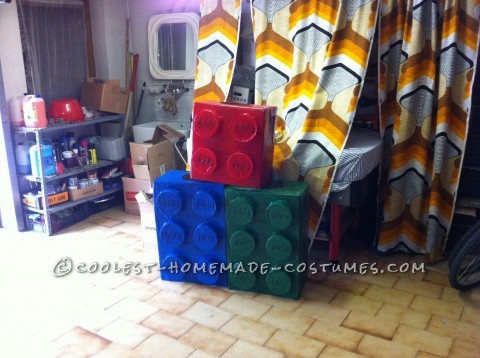 Coolest Homemade LEGO Minfigures and Blocks Group Costume