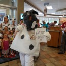 Recycled Plastic Bag Spotted Cow Costume