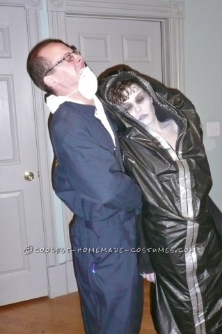 Creepy Corpse in a Body Bag and Coroner Couple Costume