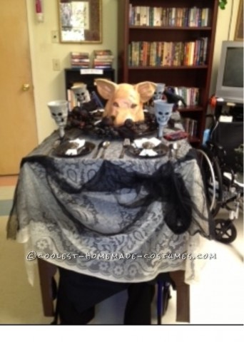 Head on a Platter Wheelchair Costume for 99 Year Old Granny!