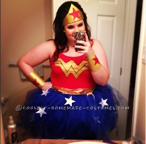 Homemade No Sew Wonder Woman Costume