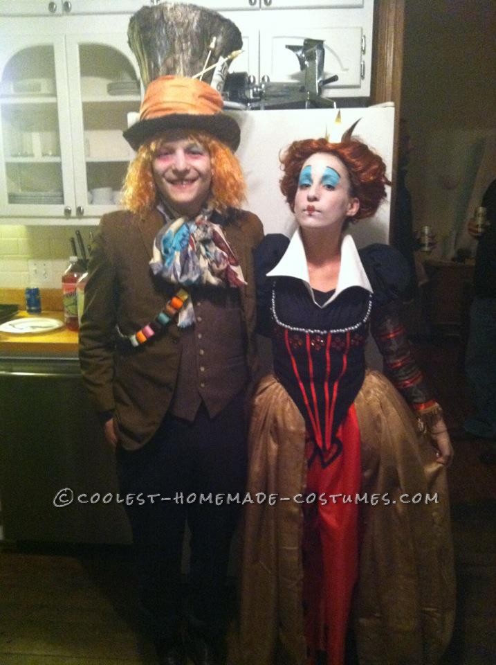 A Really Good Red Queen and the Mad Hatter Couple's Costume