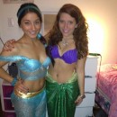 Homemade Jasmine and Ariel Halloween Costumes