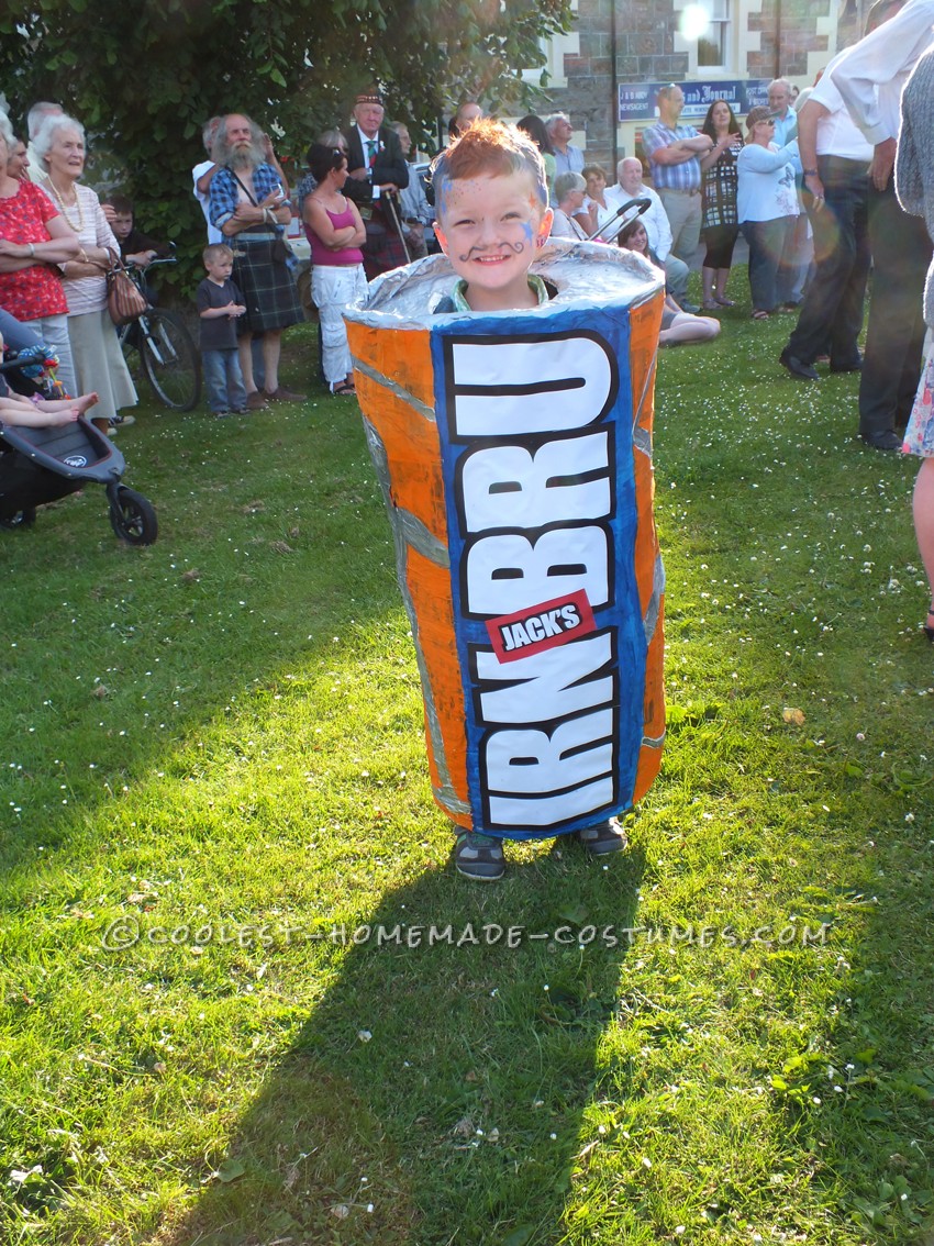 Homemade IRN BRU Can Costume