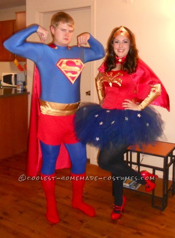 indebære Juster Overleve Coolest Homemade Superman and Wonder Woman Couples Halloween Costume