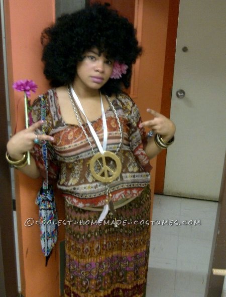 Cool Last-Minute Afro Hippie Costume