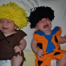 Hilarious Fred and Barney Costumes for Twin Babies