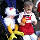 Cute Homemade Colonial Sanders and Chicken Children Costume