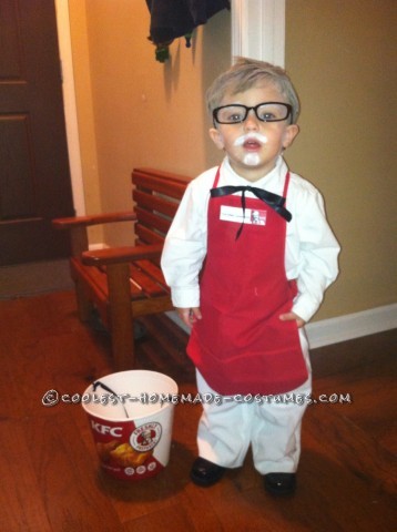 Cute Homemade Colonial Sanders and Chicken Children Costume