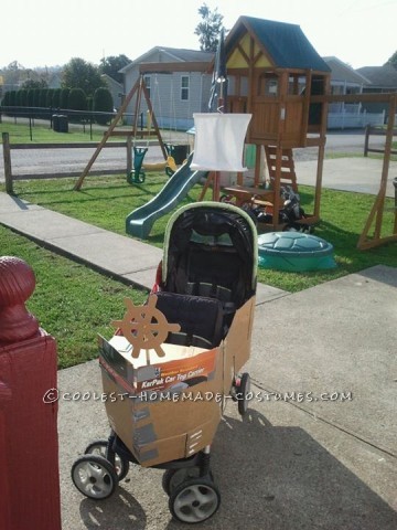 Homemade Pirate Ship Stroller and Pirate Costumes