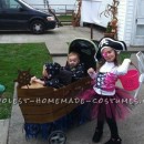 Homemade Pirate Ship Stroller and Pirate Costumes