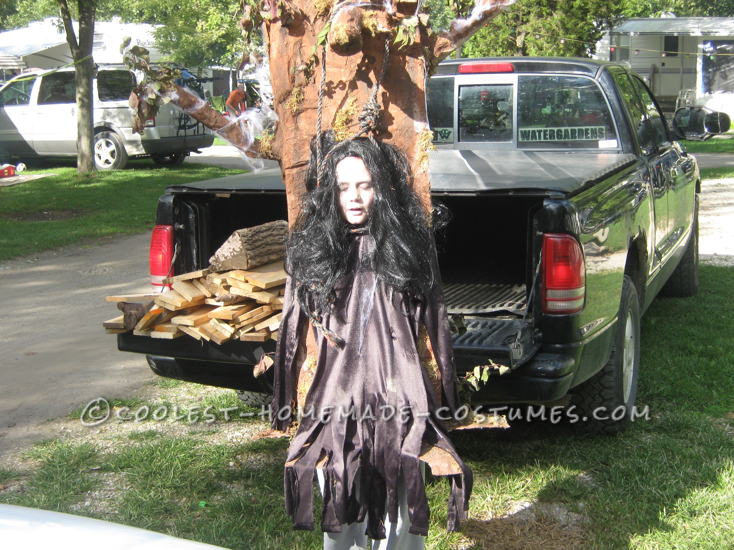 Homemade Hanging Witch Costume