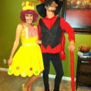 Homemade Couple Costume - Princess Lolly and Lord Licorice from Candyland